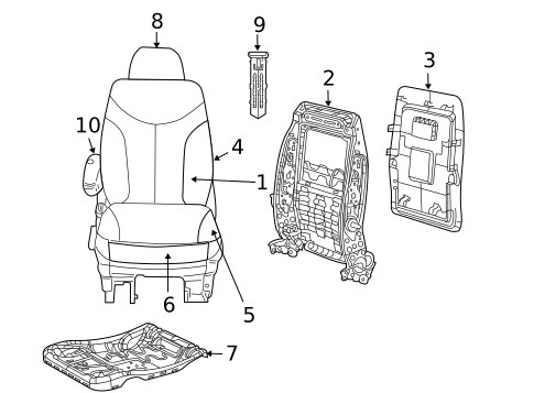 Front Seat Components for 2010 Volkswagen Routan #2