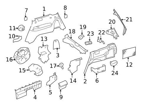 Interior Trim - Rear Body for 2012 Mercedes-Benz R350 #0