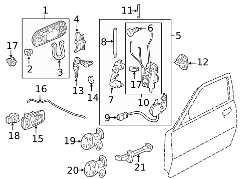 Lock & Hardware for 1997 Honda CR-V #1