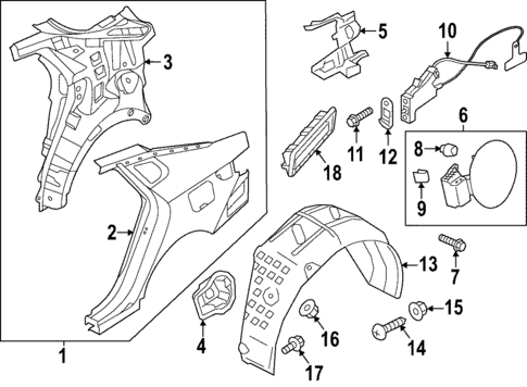 Quarter Panel & Components for 2018 Kia Optima #0