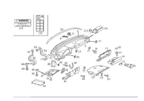 Instrument Panel with Glove Box, Body Parts for Passenger Airbag for 2002 Mercedes-Benz CLK430 #1
