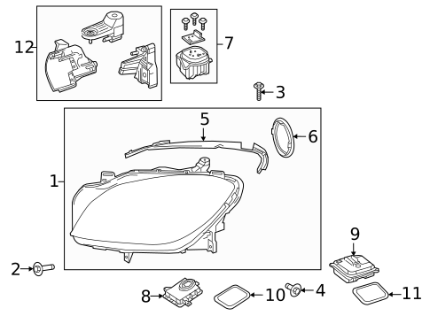 Headlamp Components for 2018 Mercedes-Benz GLE550e #0