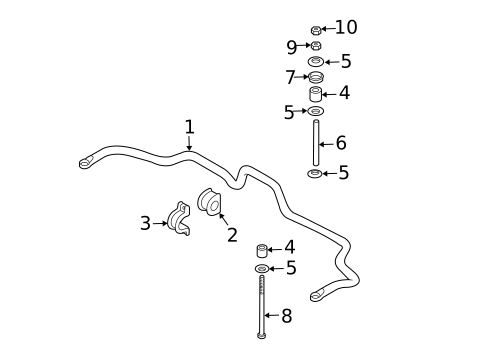 Stabilizer Bar & Components for 2005 Kia Sorento #1