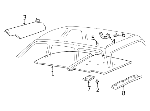 Interior Trim - Roof for 2001 Ford Expedition #0