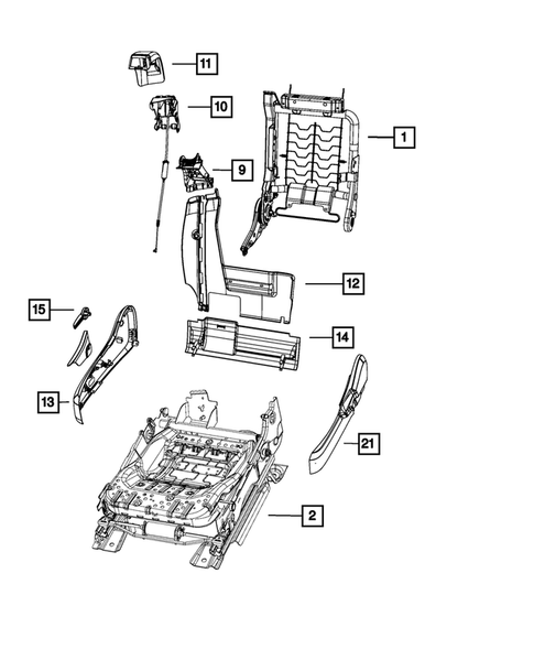 Front Seats - Adjusters, Recliners, Shields and Risers for 2013 Chrysler 200 #3
