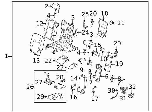 Rear Seat Components for 2012 Lexus RX450h #0