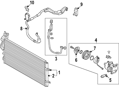 Condenser, Compressor & Lines for 2025 Kia K4 #0