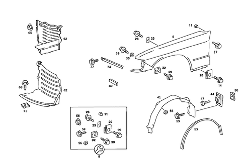 Front Fender for 1990 Mercedes-Benz 190E #3