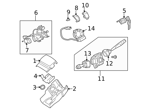 Shroud, Switches & Levers for 2005 Mitsubishi Lancer #0