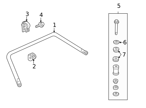 Stabilizer Bar & Components for 2004 Cadillac DeVille #0