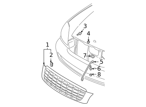 Grille & Components for 2000 Cadillac DeVille #1