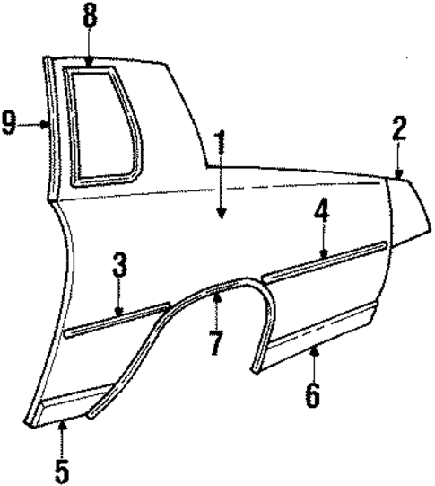 Quarter Panel & Components for 1986 Oldsmobile Cutlass Supreme #0