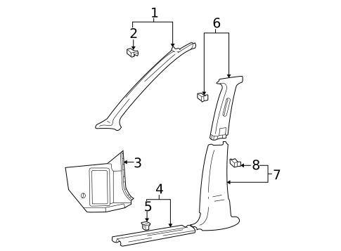Interior Trim - Pillars for 2004 Hyundai Accent #0