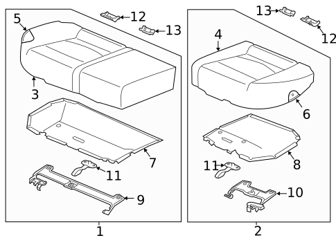 Rear Seat Components for 2013 Kia Forte #3