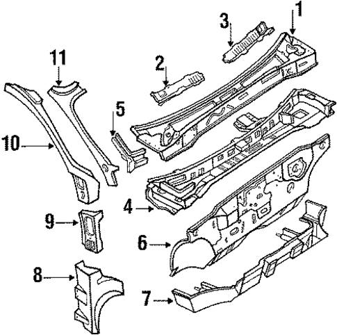 Cowl for 1992 Mazda MX-6 #0