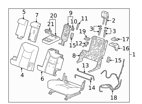 Rear Seat Components for 2018 Cadillac XT5 #0