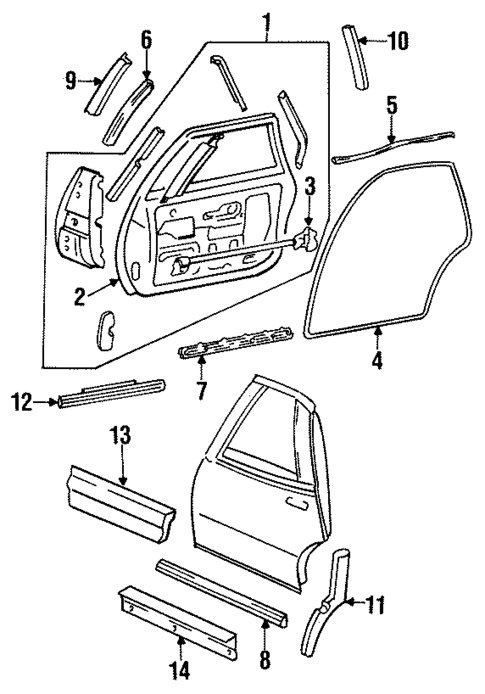 Door & Components for 1992 Buick Regal #2