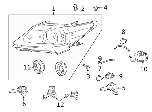 Bulbs - Chassis for 2015 Lexus ES350 #1