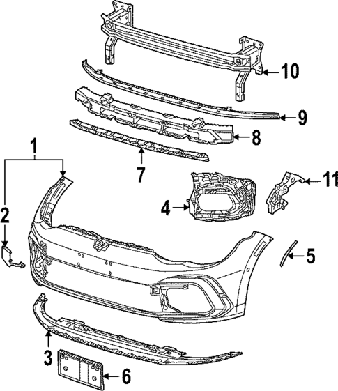 Bumper & Components - Front for 2023 Volkswagen GTI #0