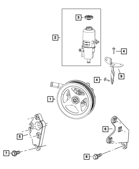 Power Steering Pump and Reservoir for 2017 Ram 3500 #4