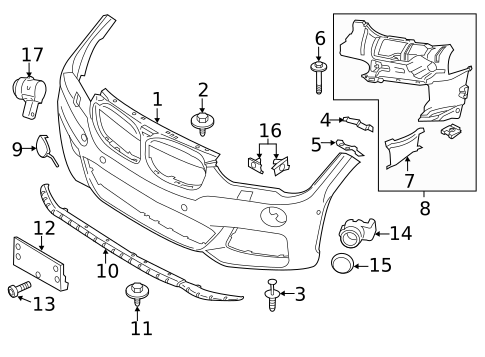 Bumper & Components - Front for 2019 BMW X1 #1