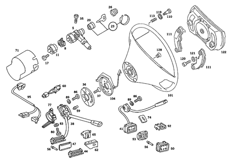 Steering Wheel and Steering Wheel Lock for 1991 Mercedes-Benz 560SEC #1