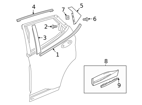 Exterior Trim - Rear Door for 2023 Chevrolet Bolt EUV #0