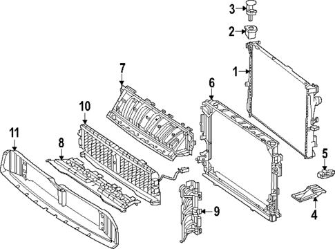 Radiator & Components for 2024 Mercedes-Benz EQS 580 SUV #1