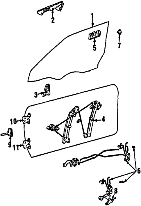 Glass - Door for 1986 Toyota MR2 #0