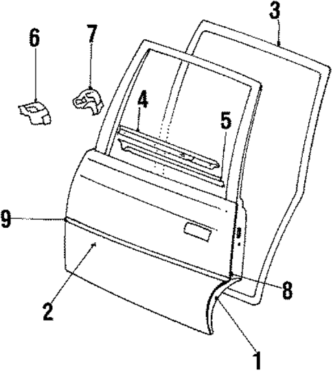 Door & Components for 1986 Chevrolet Celebrity #0