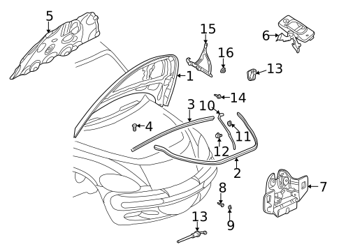 Hood & Components for 2002 Chrysler PT Cruiser #0