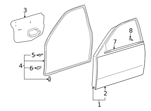 Door & Components for 2001 Lexus IS300 #1