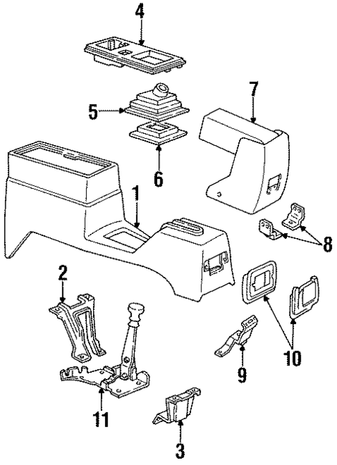Floor Console for 1990 Chevrolet Cavalier #0