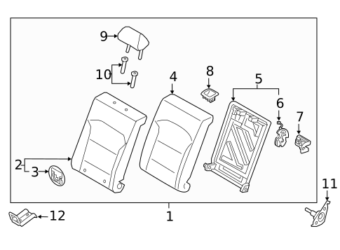 Rear Seat Components for 2021 Hyundai Ioniq #1