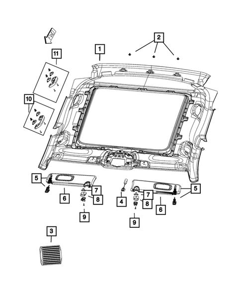 Headliners-Visors-Assist Straps for 2019 Jeep Compass #1