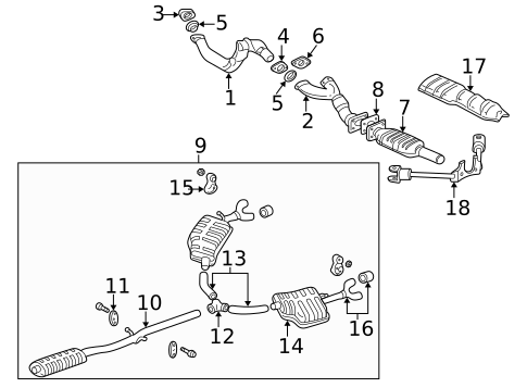 Exhaust Components for 1998 Cadillac Seville #0
