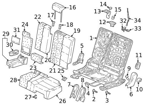 Rear Seat Components for 2019 Volkswagen Tiguan #0