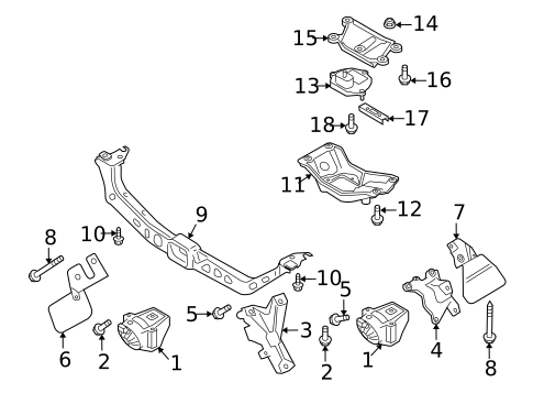 Engine & Trans Mounting for 2012 Audi S5 #0