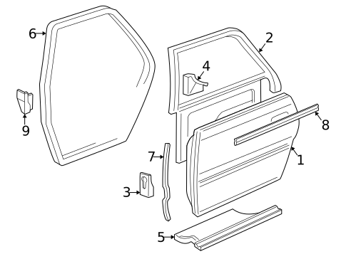Door & Components for 2003 Audi A8 Quattro #1