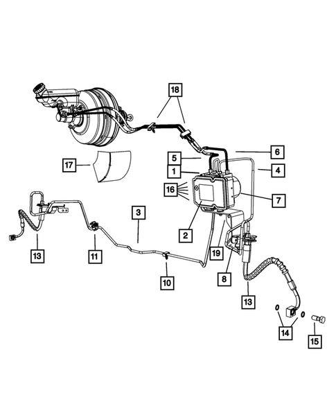 Hydraulic Control Unit, Brake Tubes and Hoses for 2009 Chrysler Town & Country #1