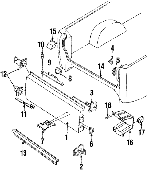 Gate & Hardware for 1994 Isuzu Amigo #0