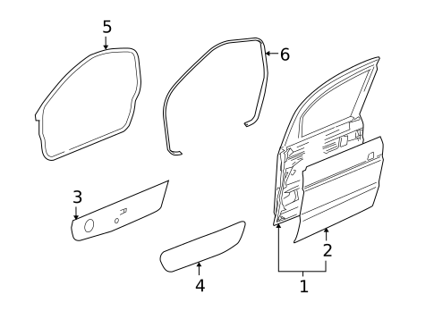 Door & Components for 2003 Land Rover Freelander #1