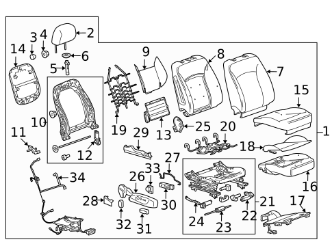 Passenger Seat Components for 2022 Chevrolet Silverado 1500 LTD #14