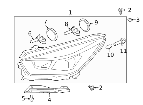 Headlamp Components for 2018 Ford Escape #2
