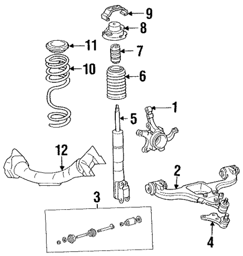 Suspension Components for 1992 Mercedes-Benz 400 E #1