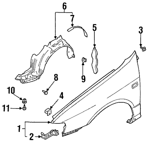 Fender & Components for 2001 INFINITI G20 #0
