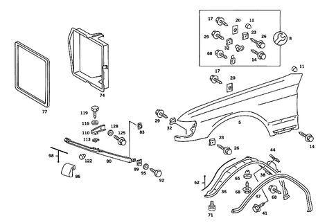 Front Fender for 1987 Mercedes-Benz 560 SEC #2