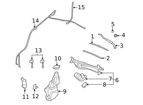 Wiper & Washer Components for 2008 Cadillac SRX #0