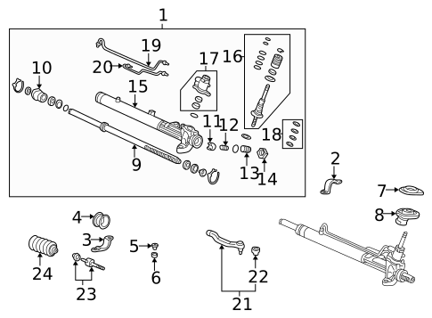 Steering Gear & Linkage for 1996 Honda Civic #0