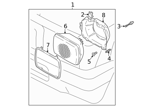 Headlamp Components for 1996 Toyota Tacoma #1